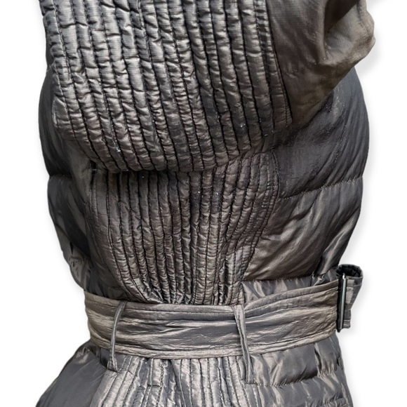 Burberry Puffer Jacket Hooded Belted Coat Quilted Mink Gray - Picture 9 of 15